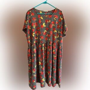 Loralette Black Polka Dot Floral Dress